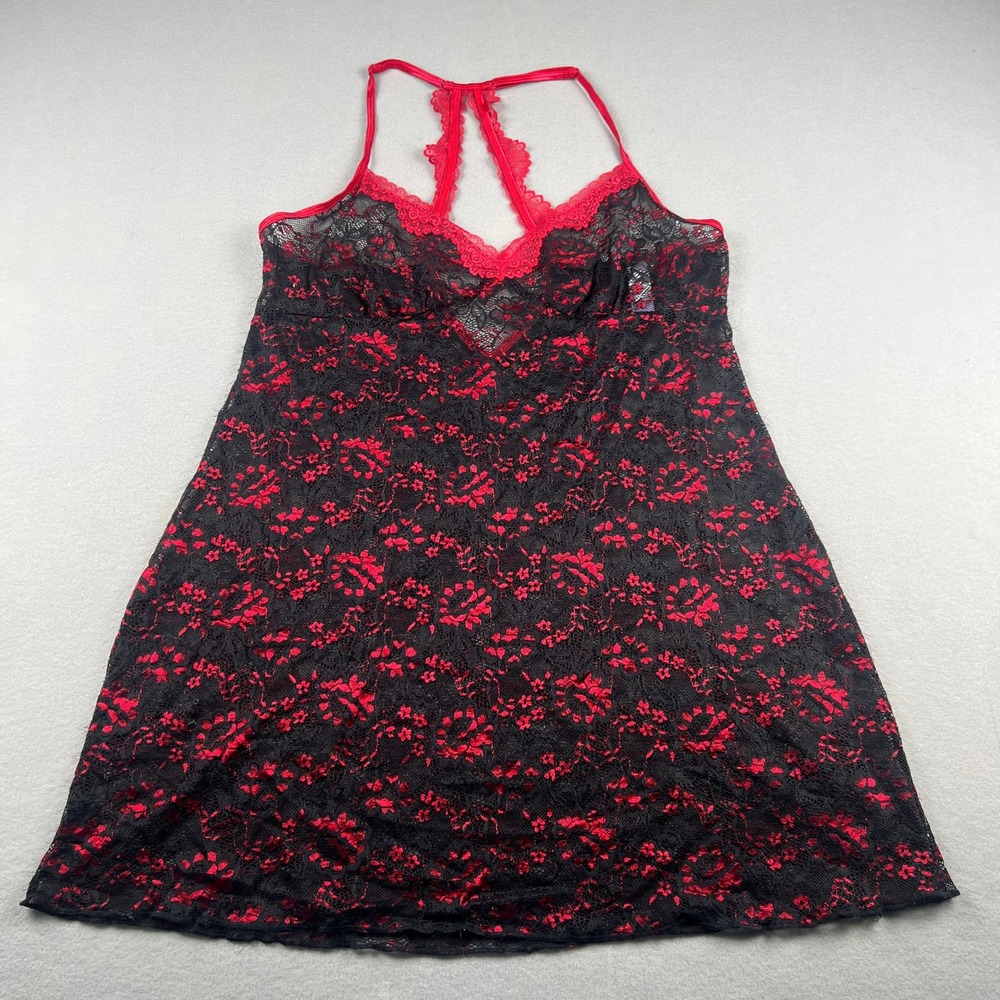 Y2K Babydoll Top Secret Treasures Lace‎ Chemise Racerback Lingerie Coquette